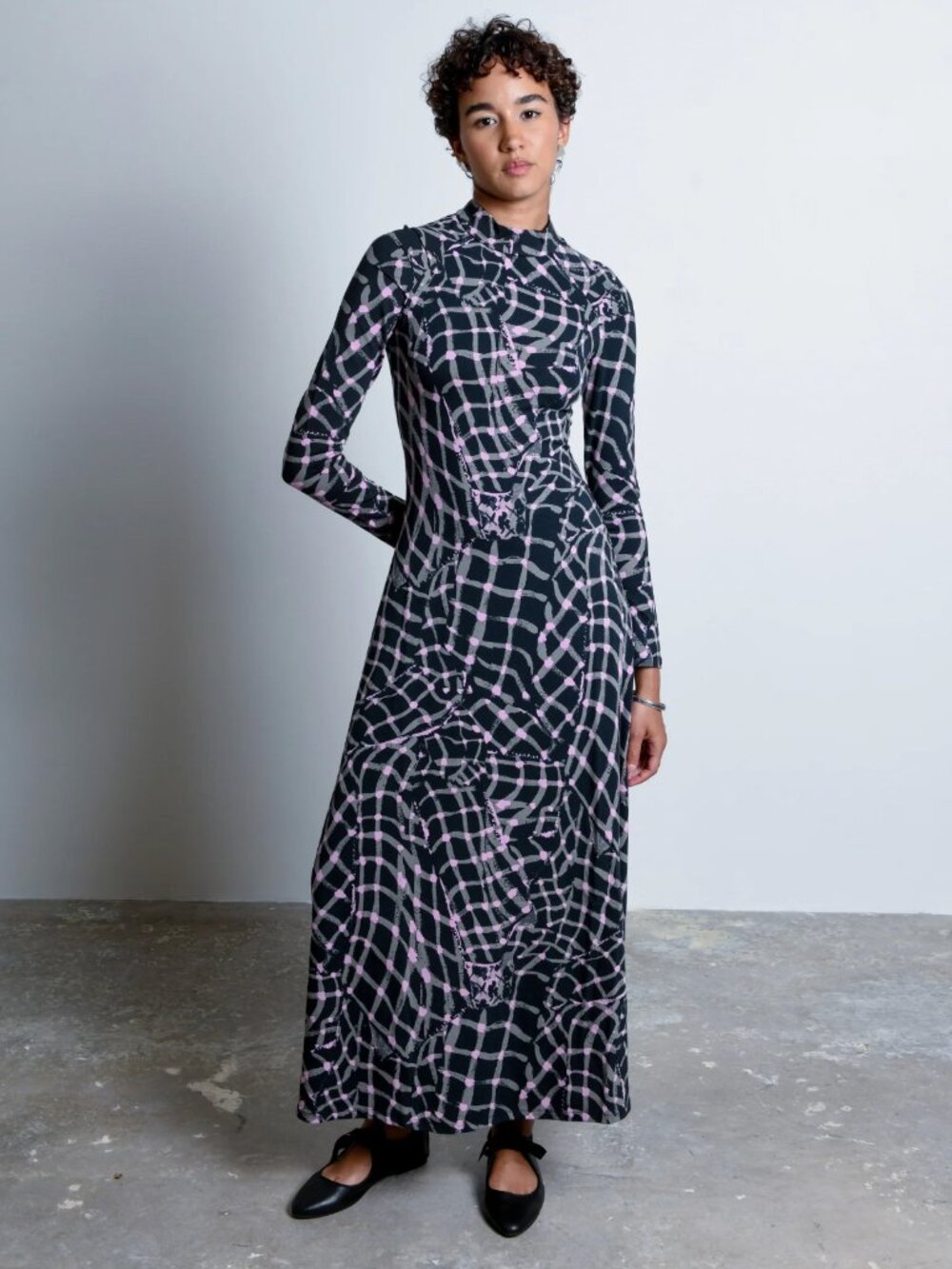 Untitled in Motion "Speculus" Jersey Dress in "Folds", size Medium
